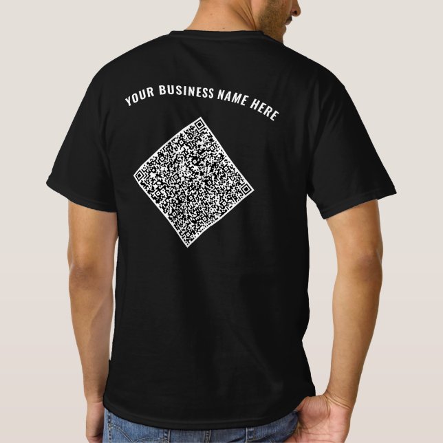Your QR Code Scan T-Shirt Custom Text Choose Colou (Back)