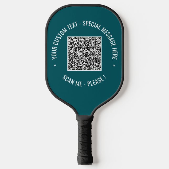 Your QR Code Scan Text Colours Pickleball Paddle (Front)