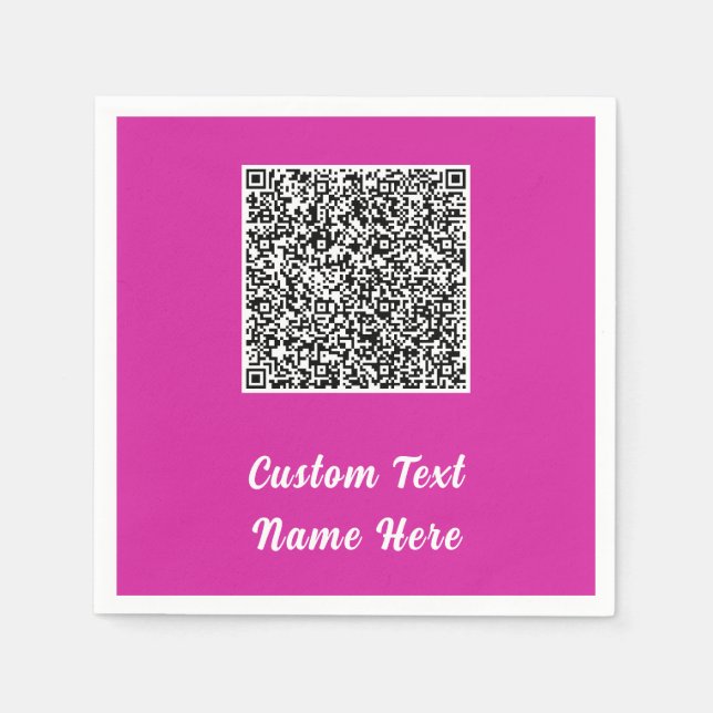 Your QR Code Scan Text Name Party Napkins Example (Front)
