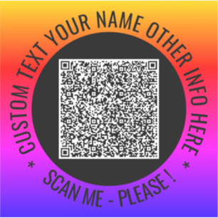 Your QR Code Sticker Example with Custom Text