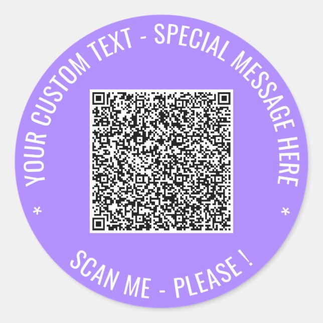Your QR Code Sticker with Custom Text and Colour (Front)