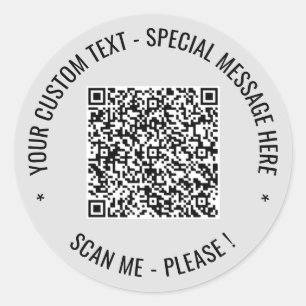 Your QR Code Stickers with Custom Text and Colours