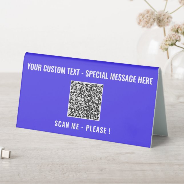 Your QR Code Table Tent Sign Template Custom Text (In SItu (Table))