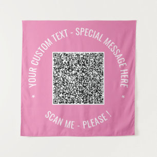Your QR Code Tapestry Example with Custom Text