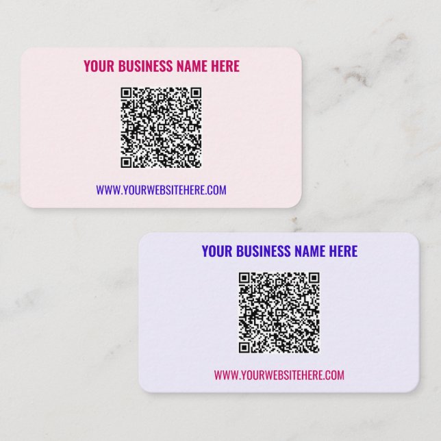 Your QR Code Text Info Promotional Business Card (Front/Back)