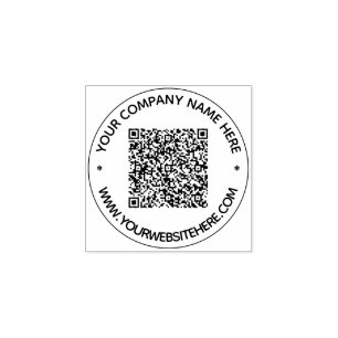Your QR Code Text Info Round Rubber Stamp Example