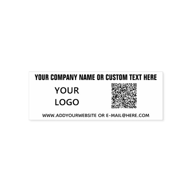 Your QR Code Text Logo Self-inking Stamp Template (Design)