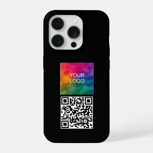 Your QR Code Upload Logo Template Elegant Modern iPhone Case (Back)