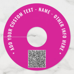 Your QR Code Wine Glass Tags Example Custom Text