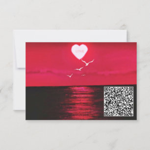 Your QR Code Wish Birthday Card Sea Sunset Love
