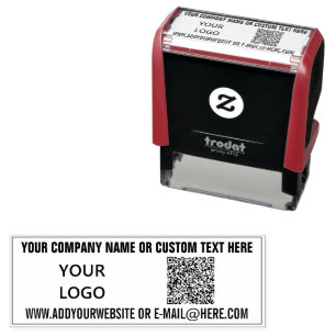 Your QR Code with Logo and Text Stamp Template