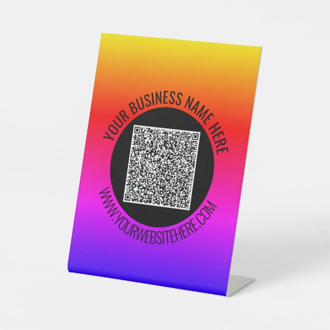 Your QR CodeScan Info Pedestal Sign Custom Text (Front)