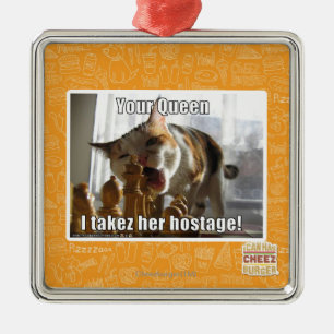 Your Queen, I takez her hostage Metal Tree Decoration
