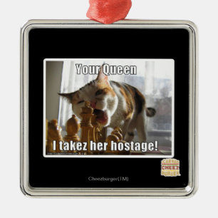 Your Queen, I takez her hostage Metal Tree Decoration