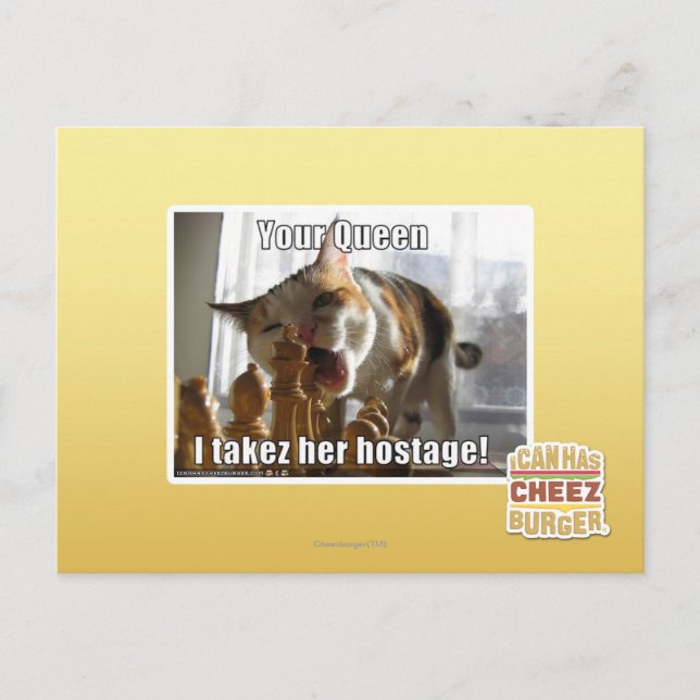 Your Queen, I takez her hostage Postcard (Front)