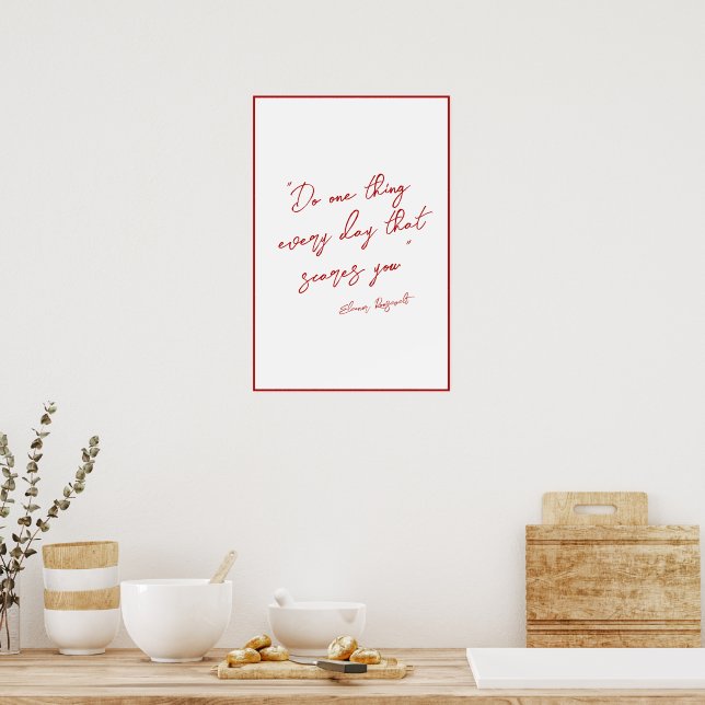 Your Quote in Elegant Red Script Print (Kitchen)
