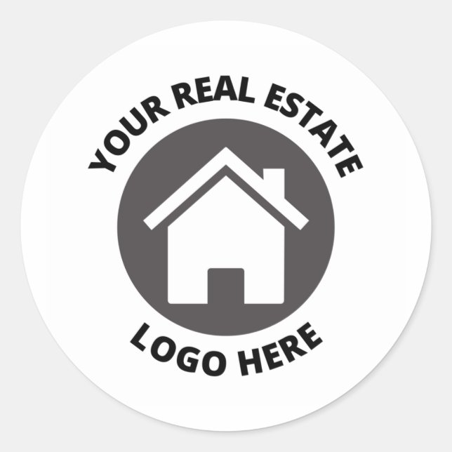 Your Real Estate Logo Here   Classic Round Sticker (Front)