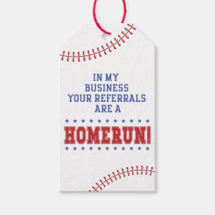 Your Referrals are a Homerun Baseball Pop By Gift Tags