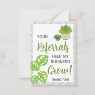Your Referrals Help Business Grow Card