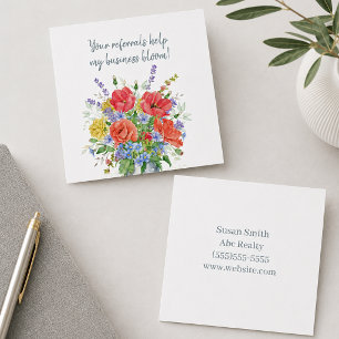 Your Referrals Help my Business Bloom Thank You Ca Card