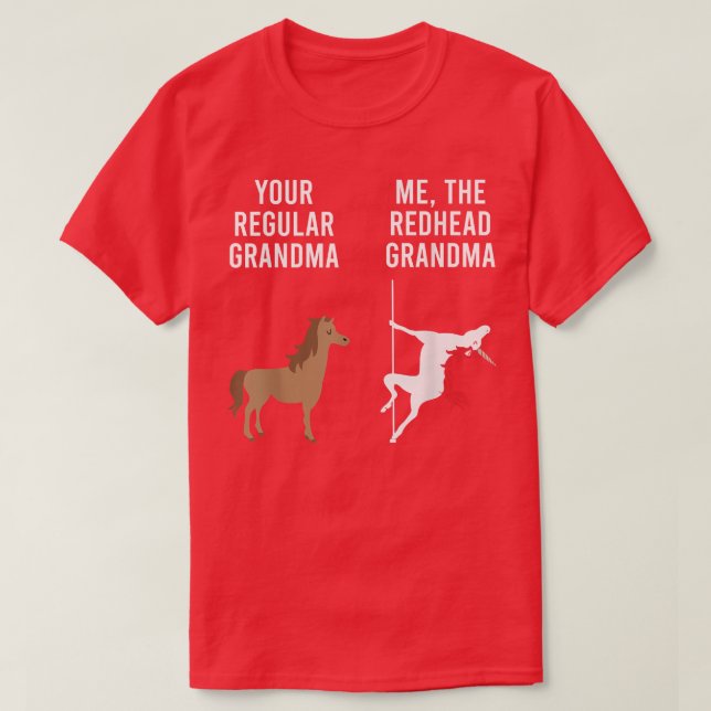 Your Regular Grandma Me The Redhead Grandma Funny  T-Shirt (Design Front)