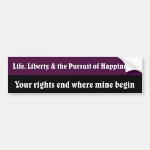 Your rights end where mine begin bumper sticker