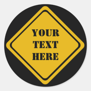 your road sign classic round sticker