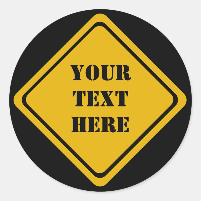 your road sign classic round sticker (Front)