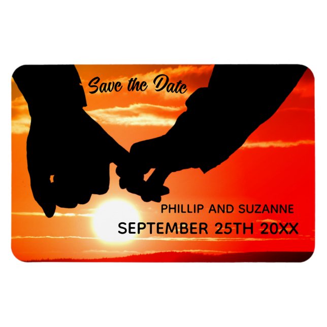 Your Romantic Photo Custom Save the Date Magnet (Horizontal)