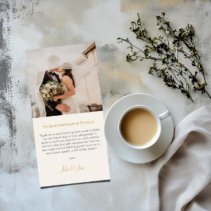 Your romantic wedding photo thank you card