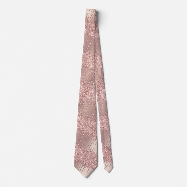 Your Rose Gold Neck Tie Gift Blush Glitter Sparkle (Front)