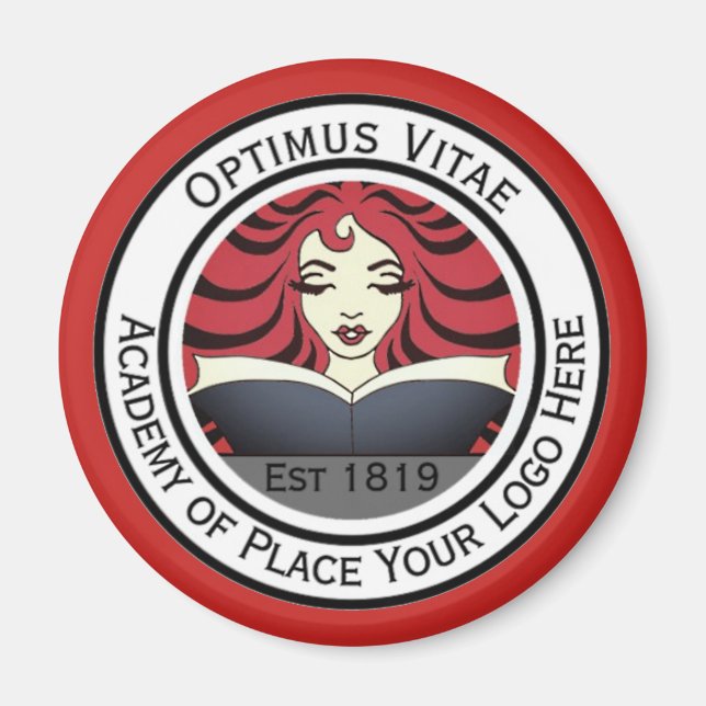 Your Round Business Logo Here. Promotional Magnet (Front)