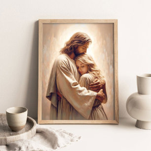 Your Saviour, Christian Painting, Jesus Hugging Poster