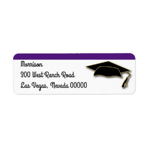 Your School Colour Graduation Cap Monogram Label