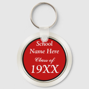 Your School Name, Year, Colours Class Reunion Gift Key Ring