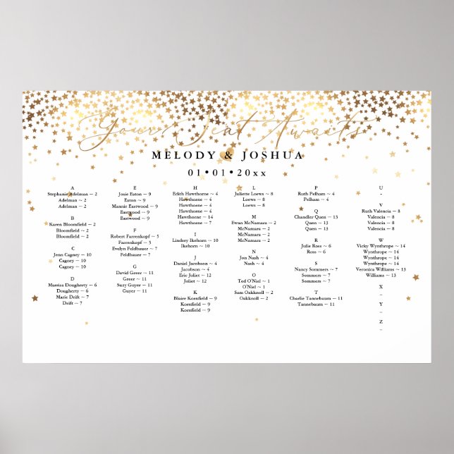 Your Seat Awaits, STARS SEATING CHART, ALPHA Poster (Front)