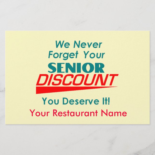 YOUR Senior Discount Flyer (Front)