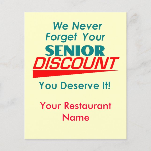 YOUR Senior Discount Flyer (Front)