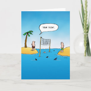 Your Serve Shark Volleyball Blank Inside Card