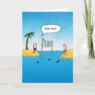 Your Serve Shark Volleyball Blank Inside Card