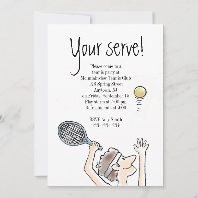 Your Serve Tennis invitation