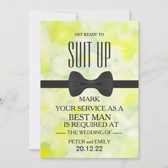 Your Service as a Best Man Invitation (Front)