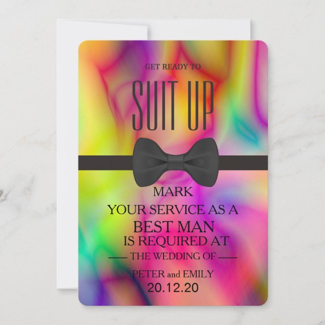 Your Service as a Best Man Invitation (Front)