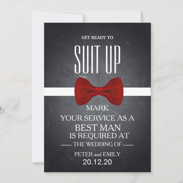 Your Service as a Best Man Invitation (Front)