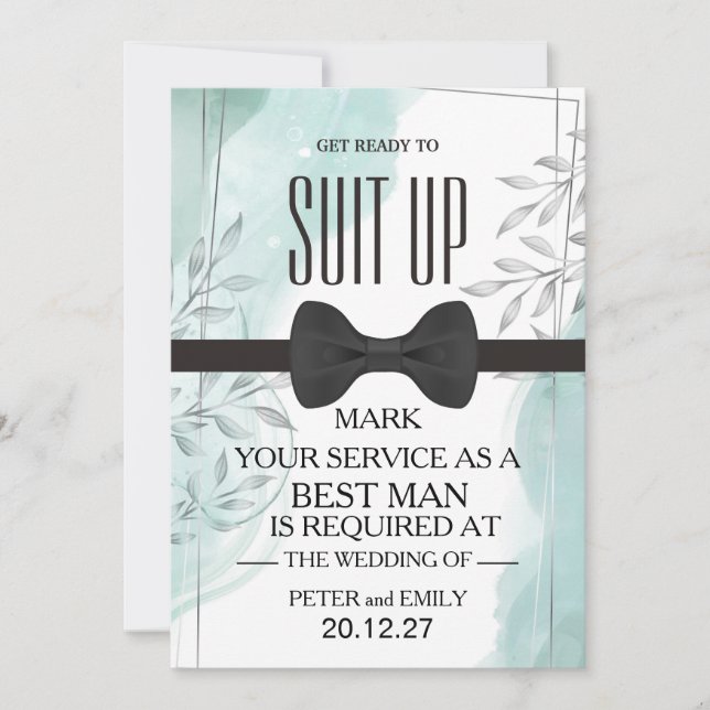 Your Service as a Best Man Invitation (Front)