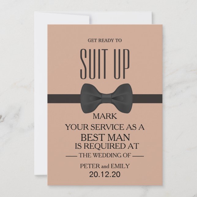 Your Service as a Best Man Invitation (Front)