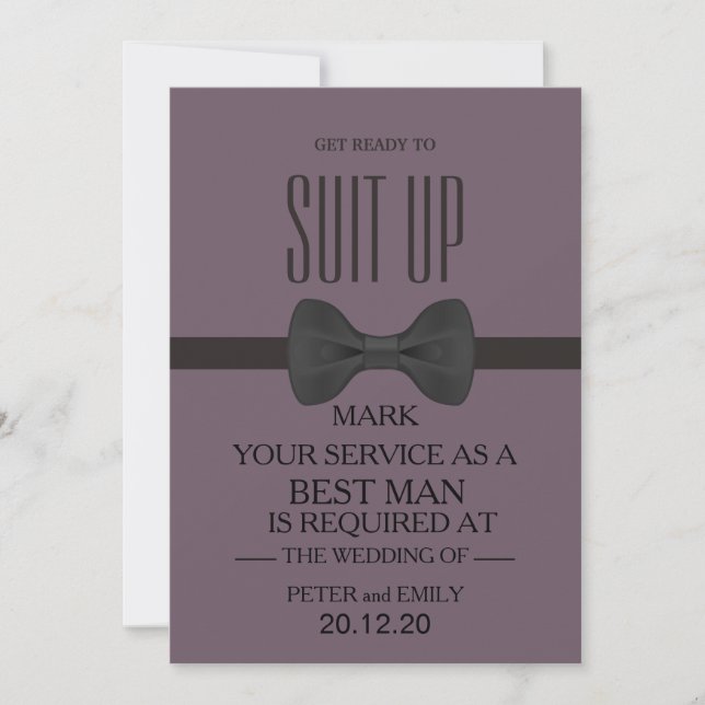 Your Service as a Best Man Invitation (Front)