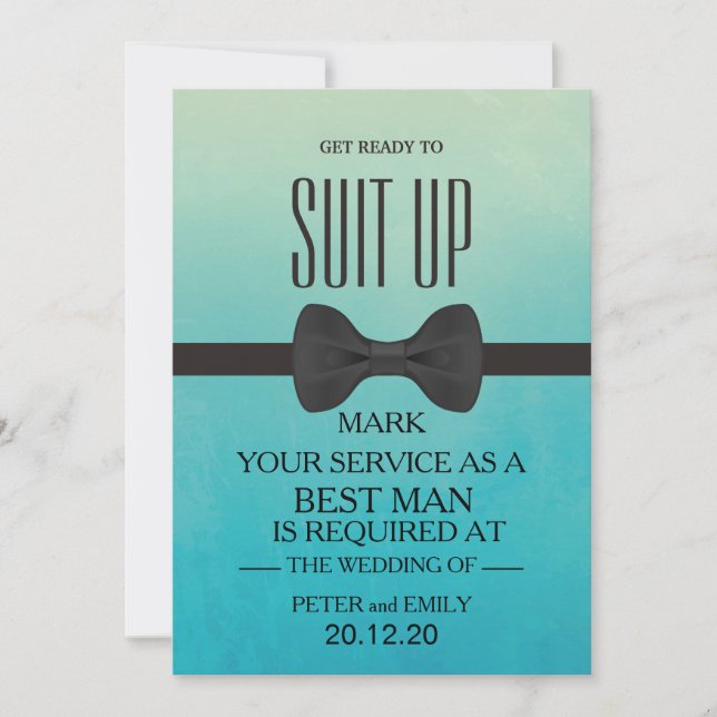 Your Service as a Best Man Invitation (Front)