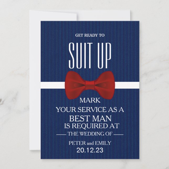 Your Service as a Best Man Invitation (Front)