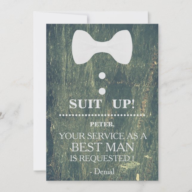 Your Service as a Best man Request Invitation (Front)